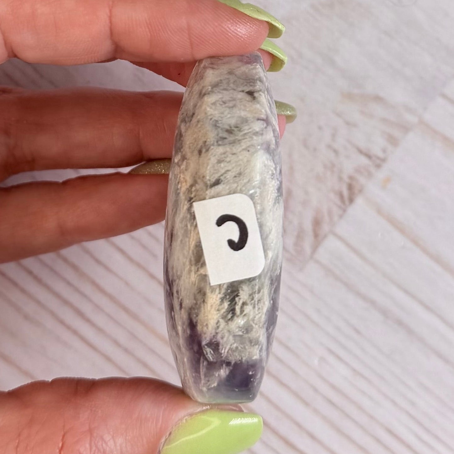 Snowflake Fluorite Palm Stone | Option C