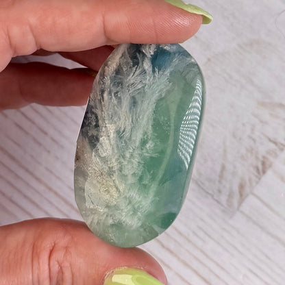 Snowflake Fluorite Palm Stone | Option B