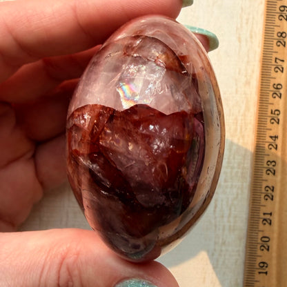 Fire Quartz Palm Stone | Hematoid Quartz | Option A