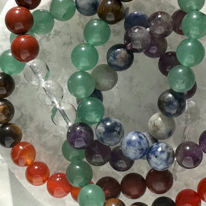 One (1) Crystal Chakra Bracelet (8mm Beads)