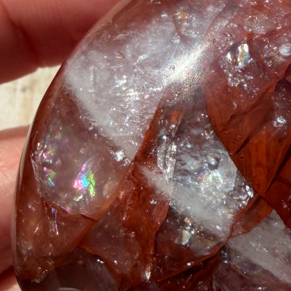 Fire Quartz Palm Stone | Hematoid Quartz | Option I