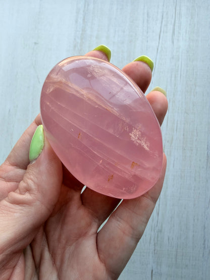 Rose Quartz Palm Stone - AA+ Grade | Option C