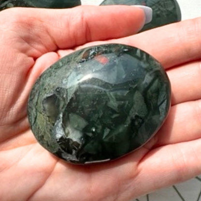 One (1) African Bloodstone Palm Stone