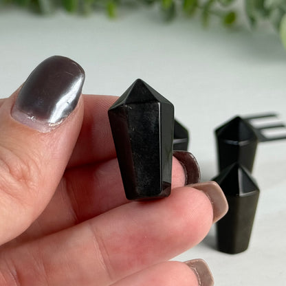 One (1) Mini Obsidian & Golden Sheen Obsidian Cupcake Tower