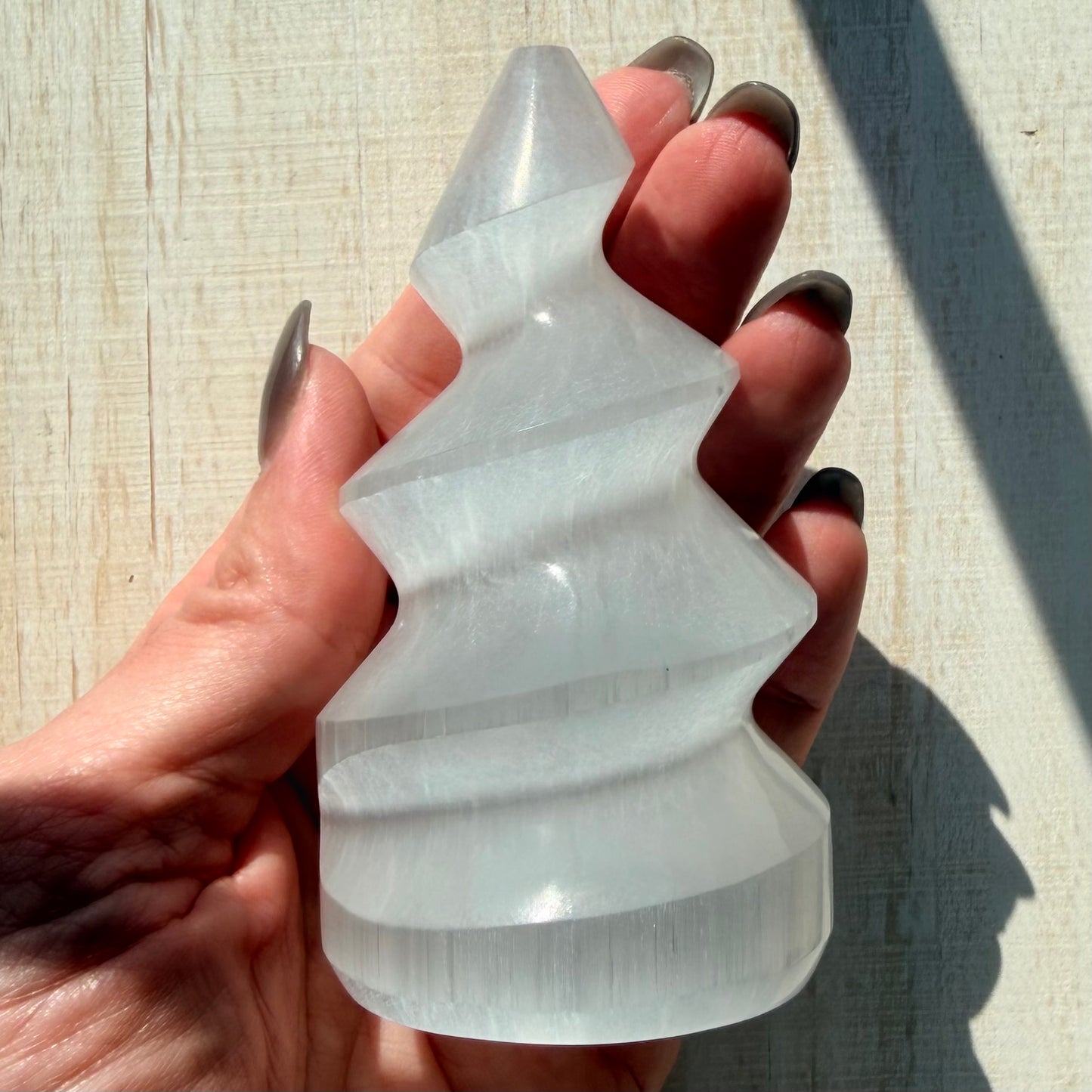 Selenite Spiral Tower | Satin Spar | Selenite Crystal