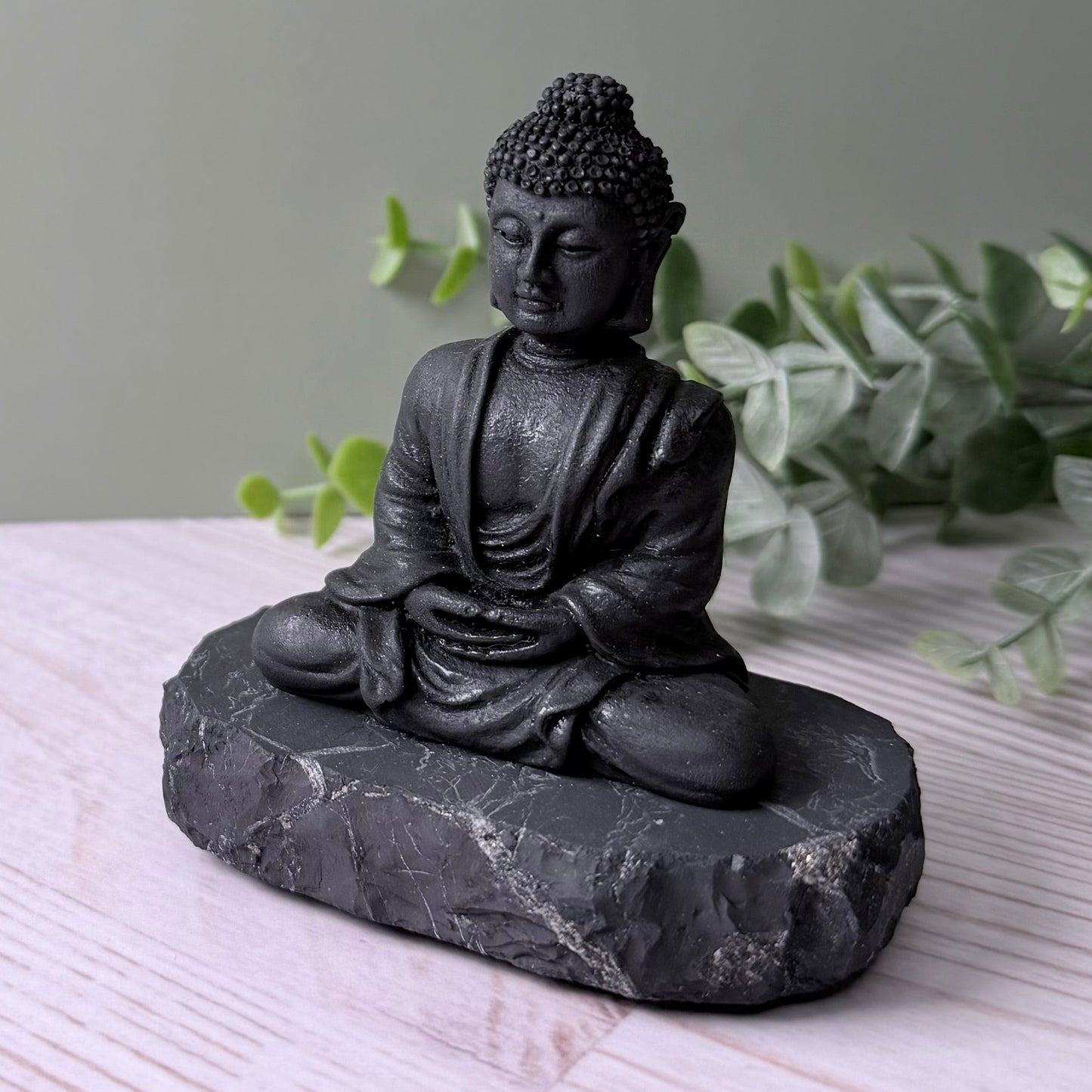 Karelian Shungite Buddha Carving - EMF Protection Statue
