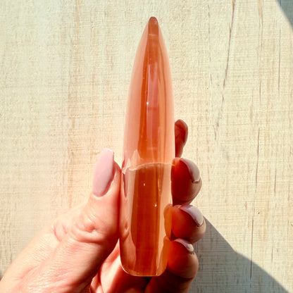 Honey Calcite Flame | Hand-Selected Crystal Carving