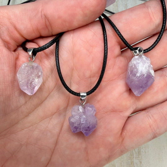Pick-Your-Own Raw Amethyst Crystal Pendant