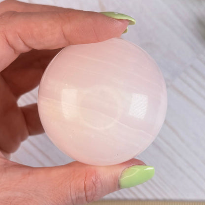 UV Reactive Mangano Calcite Sphere | Option A
