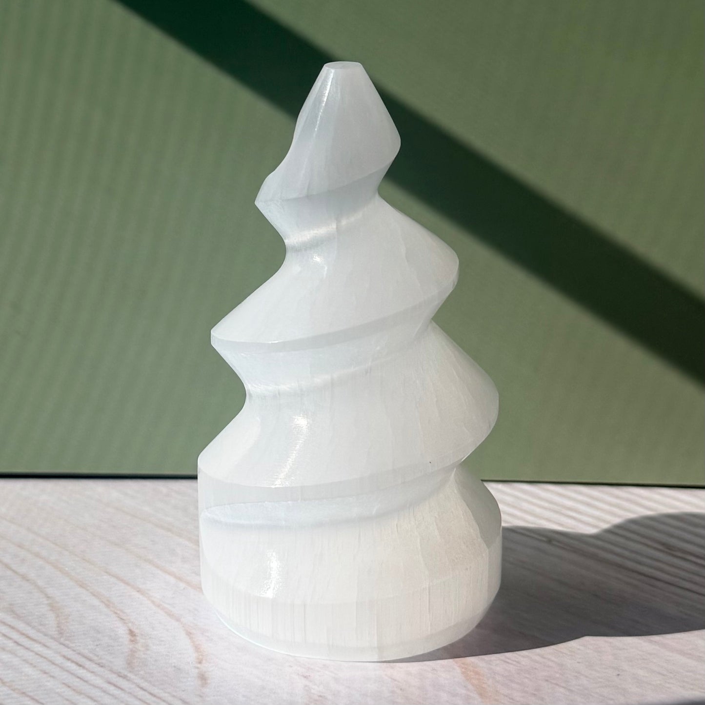Selenite Spiral Tower | Satin Spar | Selenite Crystal