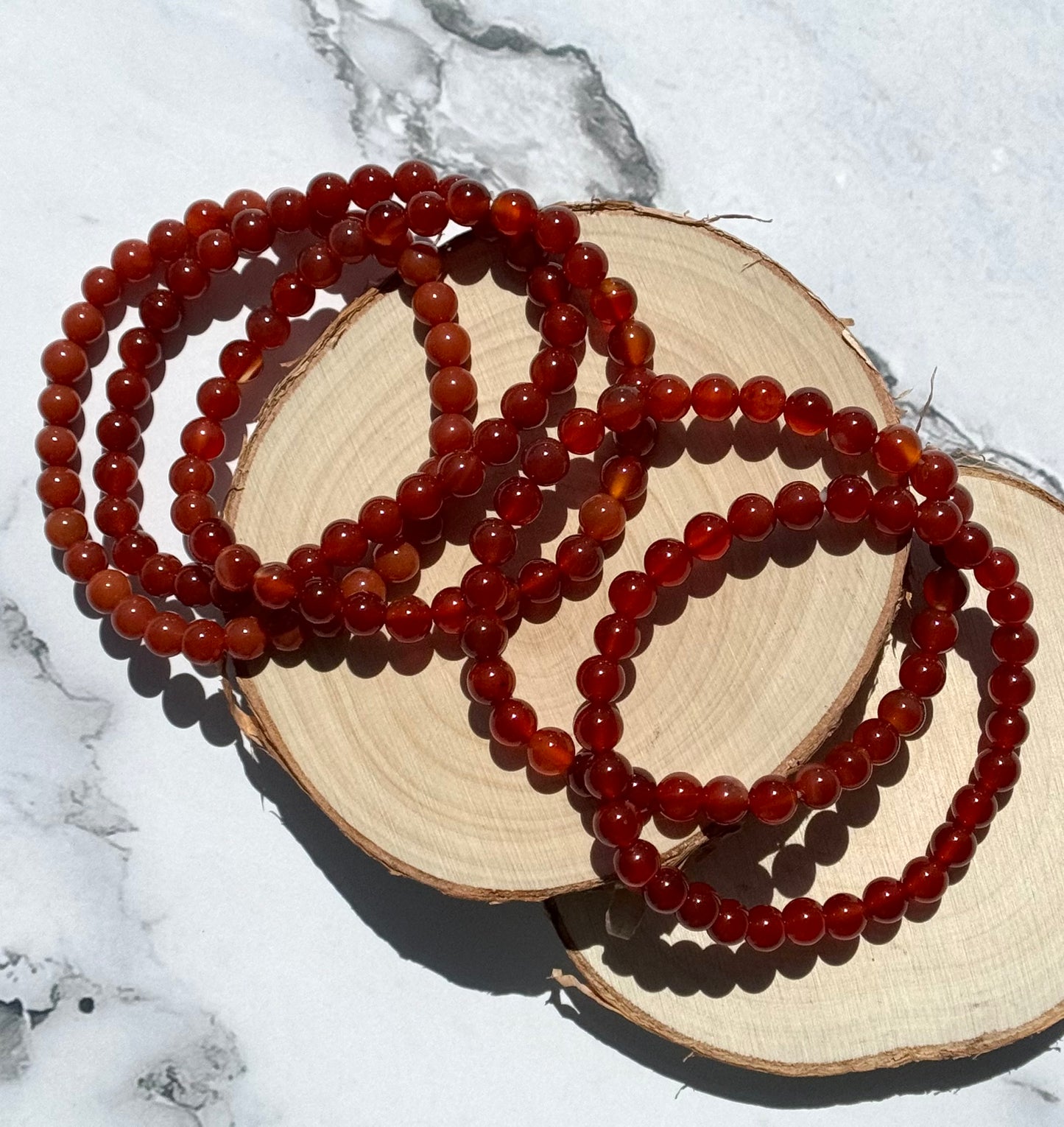 Carnelian Bracelets from Brazil (6mm Bead)