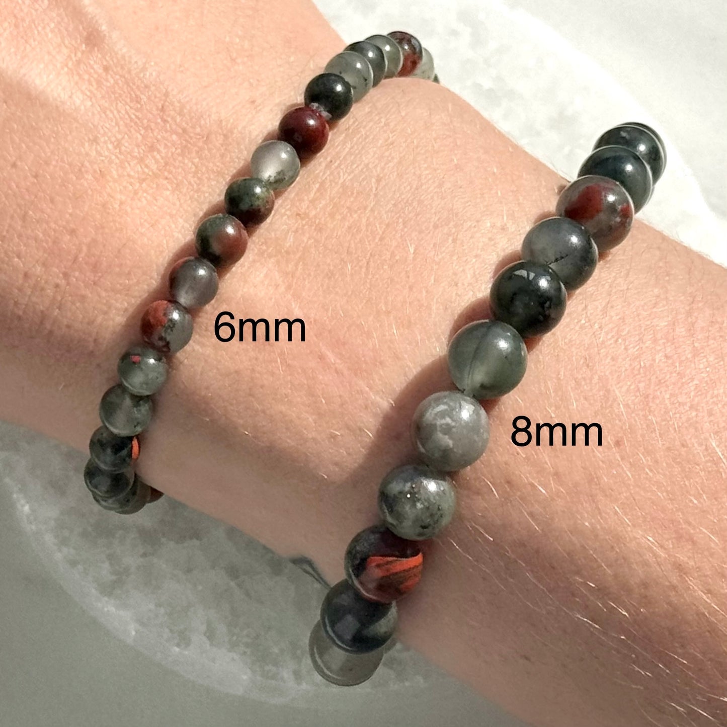 African Bloodstone Bracelets from South Africa (8mm Bead)