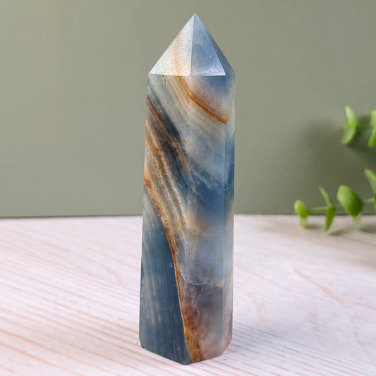 Argentinian Blue Calcite Tower | Aquatine Calcite Crystal | Option C