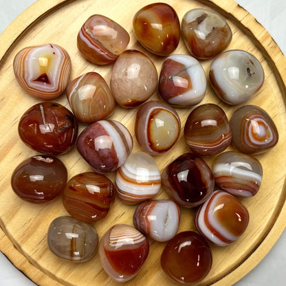 One (1) High Quality Banded Carnelian Tumble from Brazil