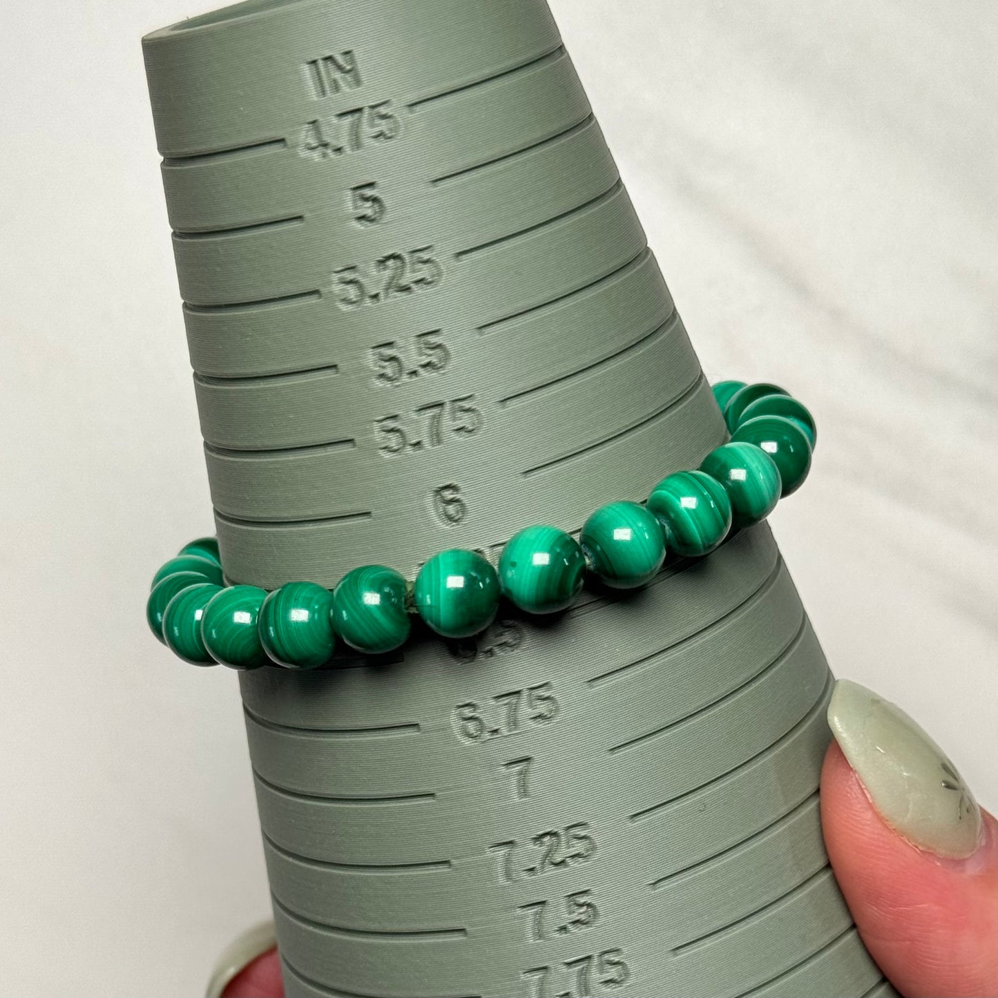 One (1) Malachite Bracelet (8mm Bead)