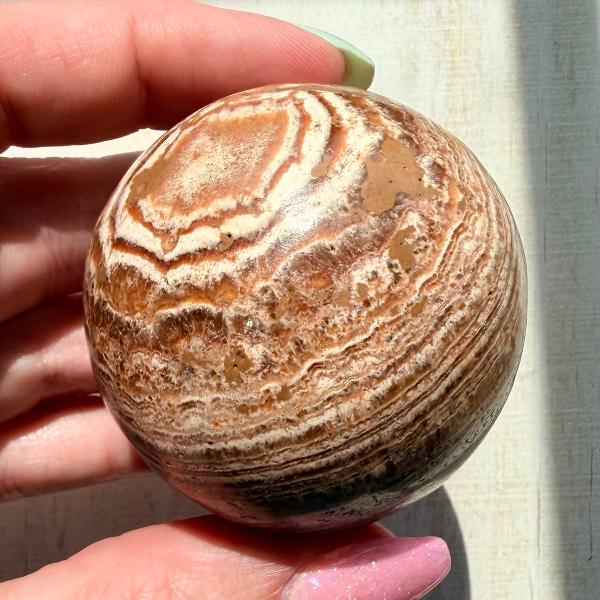 Aragonite Sphere - Brown | Natural Crystal Sphere | Option B