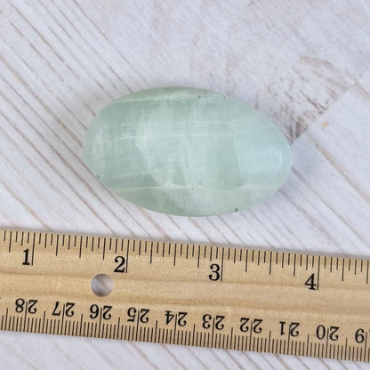 One (1) Pistachio Calcite Palm Stone | Intuitive Select