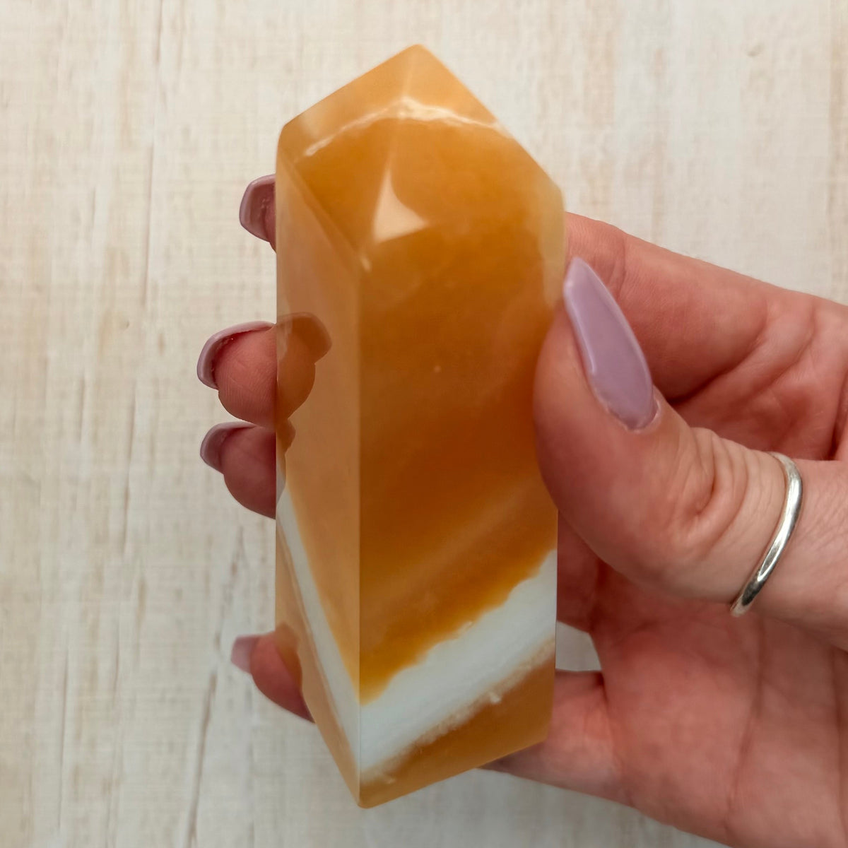 Orange Calcite Tower – Vibrant Crystal for Energy & Creativity