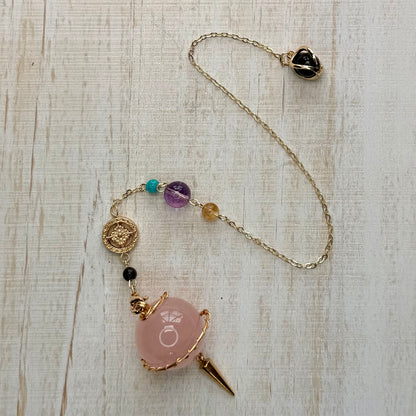 Wire-Wrapped Saturn Crystal Pendulum | Choose Your Stone