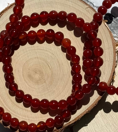 One (1) Carnelian Bracelet from Brazil (6mm Bead)