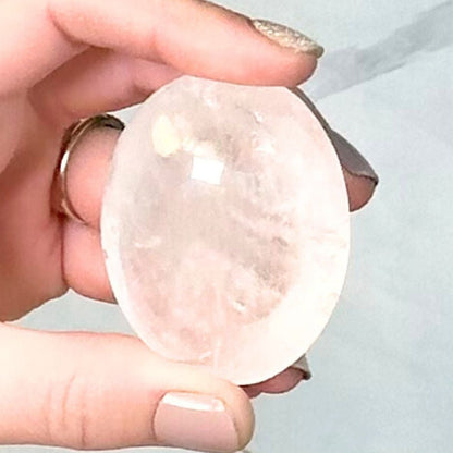 One (1) Clear Quartz Palm Stone