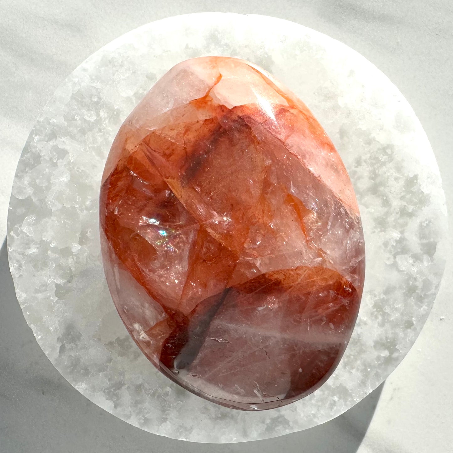 Fire Quartz Palm Stone E