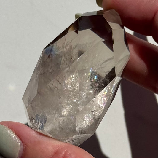 Smoky Quartz Faceted Teardrop Carving