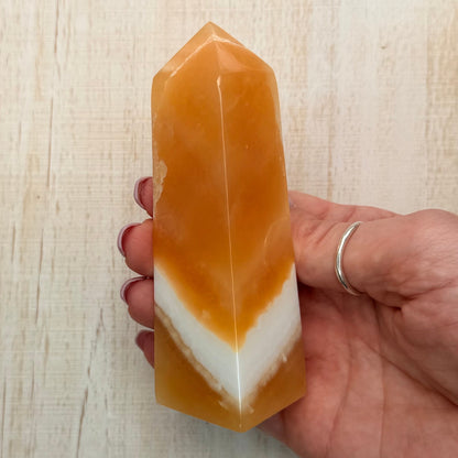 Orange Calcite Tower – Vibrant Crystal for Energy & Creativity