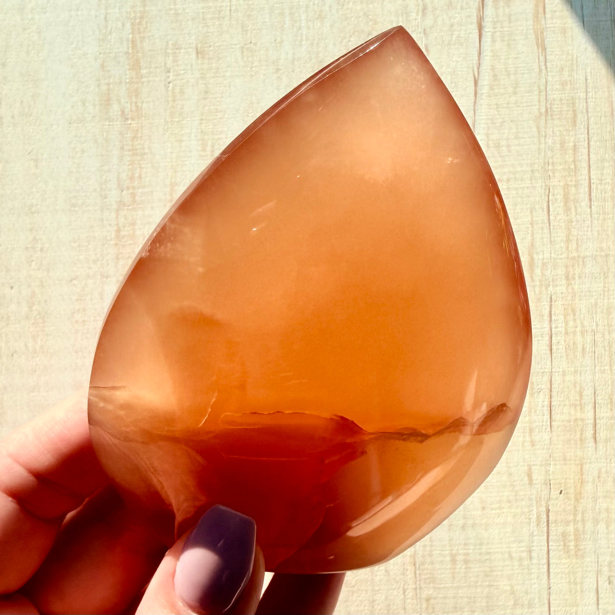 Honey Calcite Flame | Hand-Selected Crystal Carving