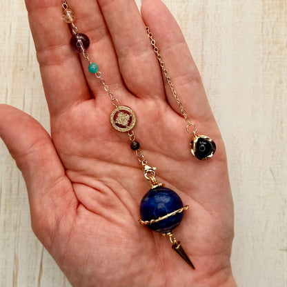 Wire-Wrapped Saturn Crystal Pendulum | Choose Your Stone