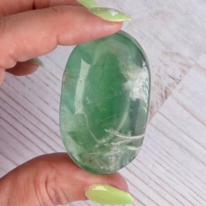 Snowflake Fluorite Palm Stone | Option F