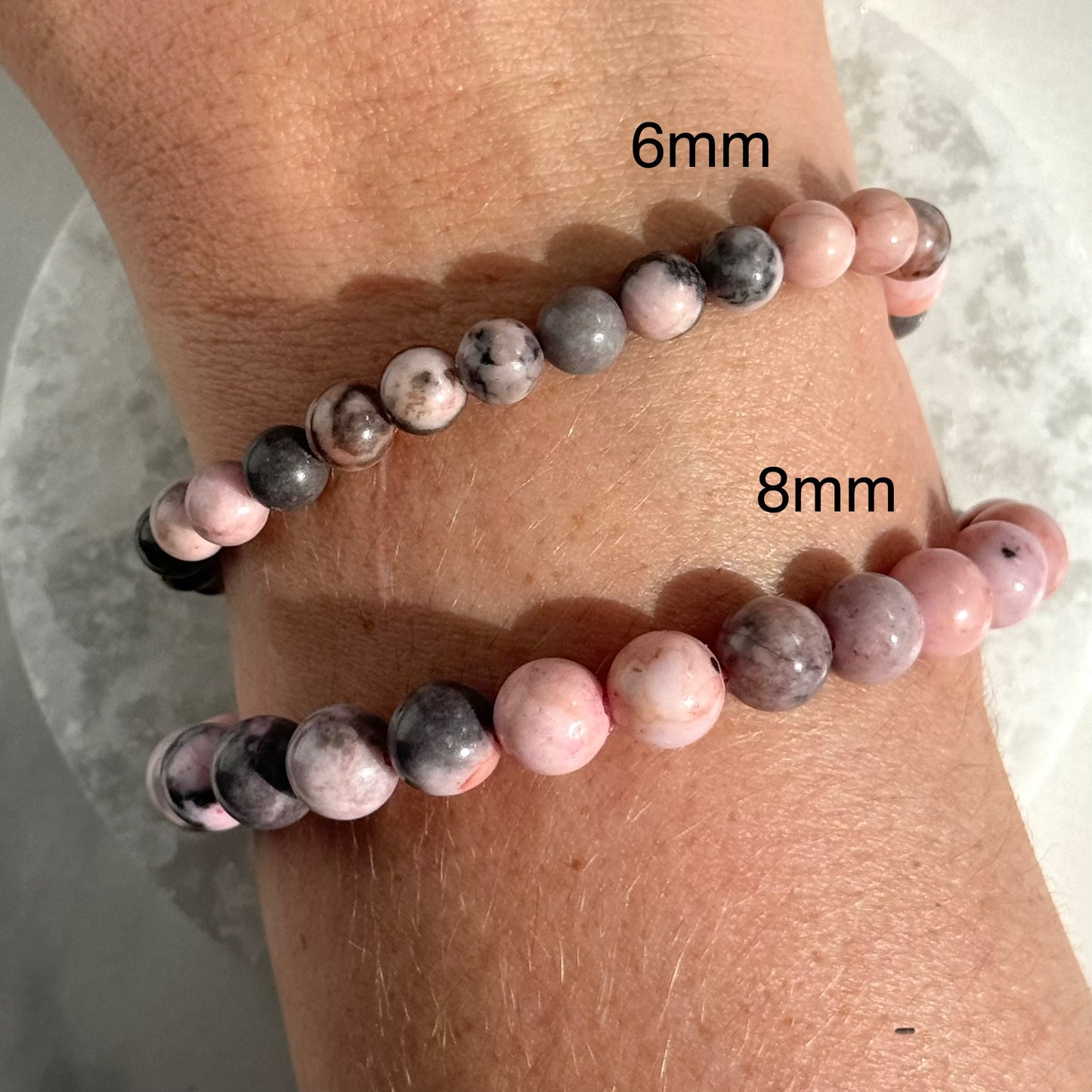 Pink Zebra Jasper Bracelet (6mm Bead)
