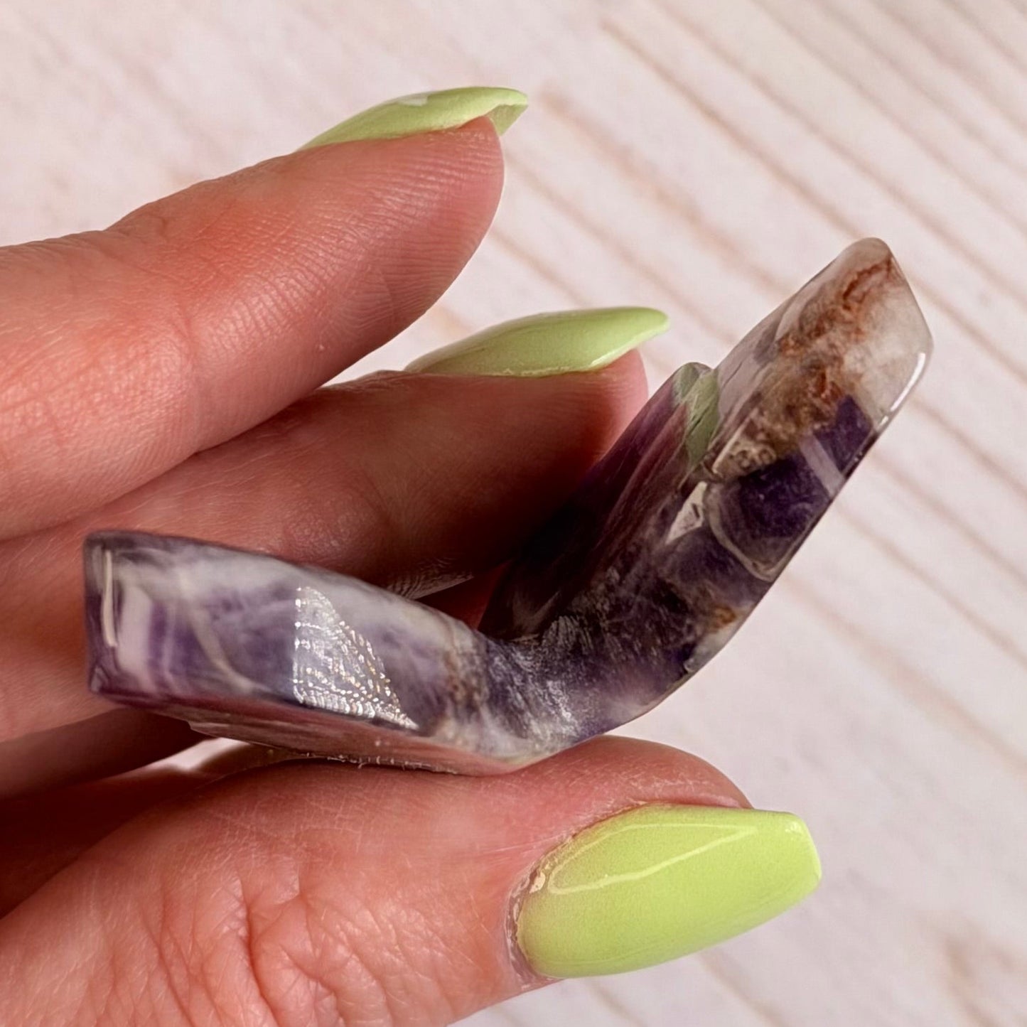 Chevron / Dream Amethyst Butterfly Carving
