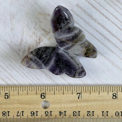 Chevron / Dream Amethyst Butterfly Carving