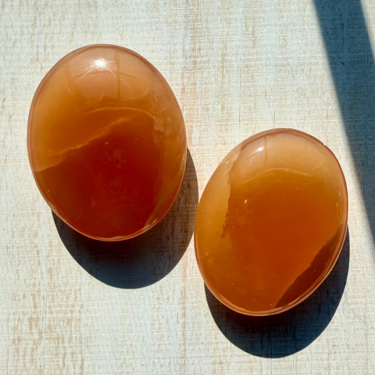 Honey Calcite Palm Stone – Golden Crystal for Joy & Self-Love