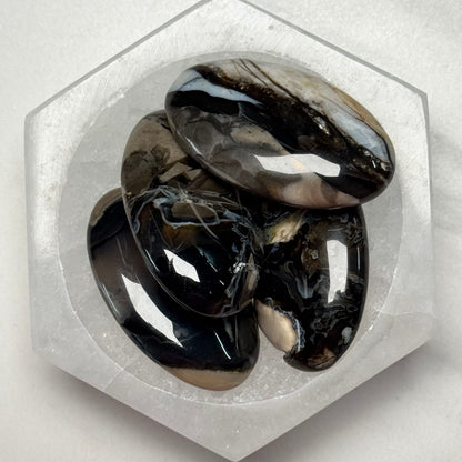 One (1) Volcanic Agate Palm Stone (UV Reactive)
