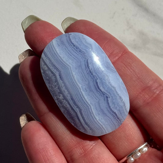 Gorgeous High Quality Blue Lace Agate Mini Palm | Option A