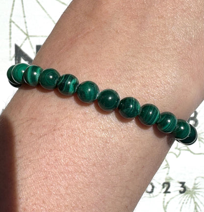 One (1) Malachite Bracelet (6mm Bead)