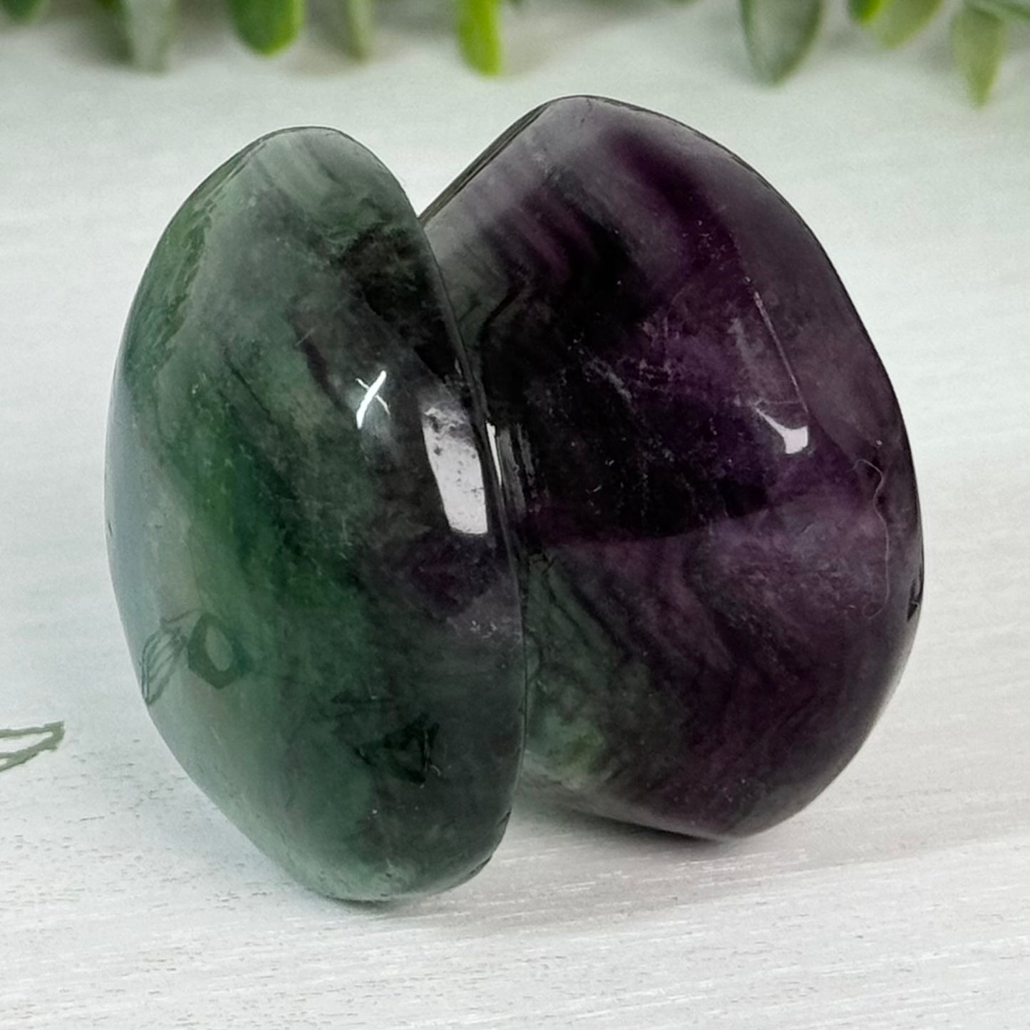 Fluorite Double Mushroom Carving A