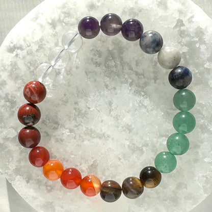 One (1) Crystal Chakra Bracelet (8mm Beads)