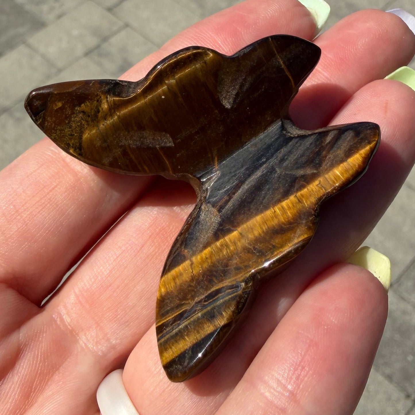 Golden Tiger’s Eye Butterfly Carving