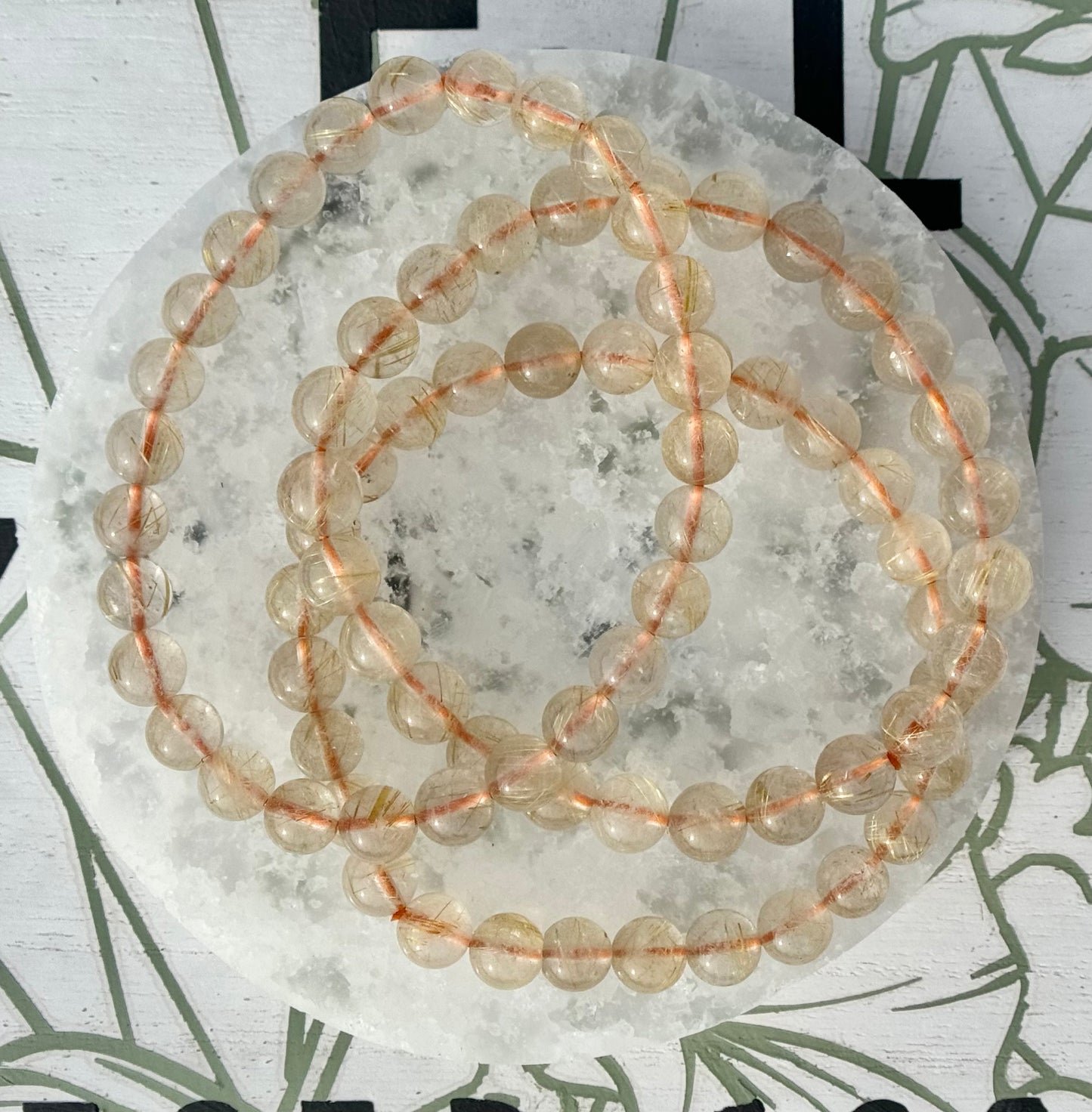 Golden Rutile Bracelets from Madagascar (8mm Bead)