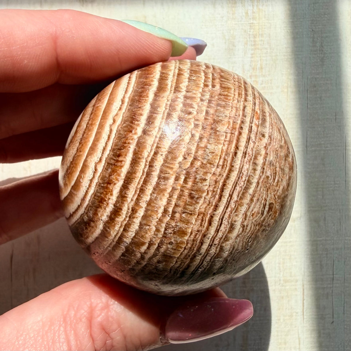 Aragonite Sphere - Brown | Natural Crystal Sphere | Option B