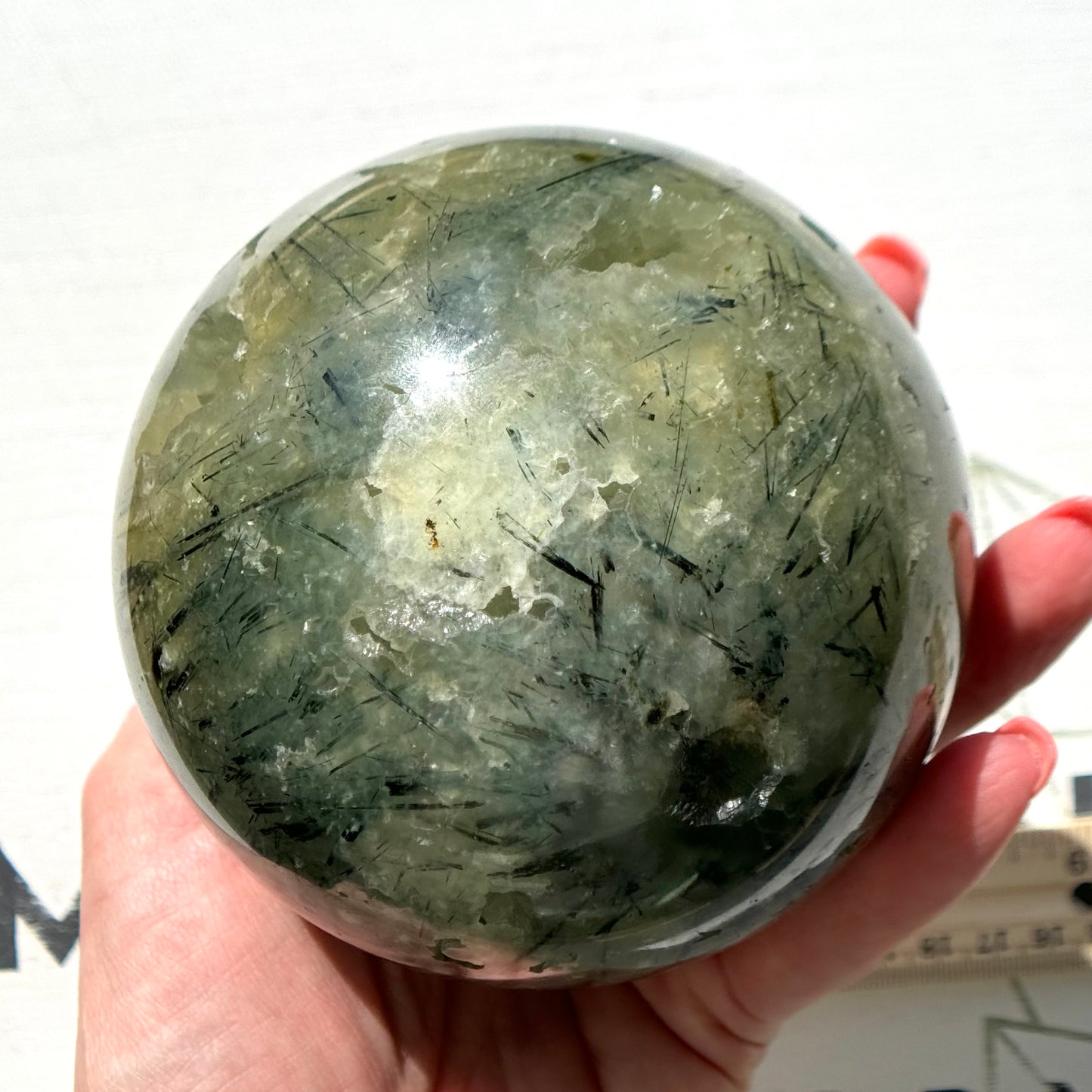 Prehnite with Epidote Sphere from South Africa
