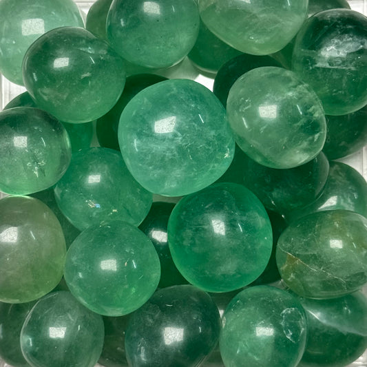 One (1) High Quality "Baja Blast” Green Fluorite Tumble from China