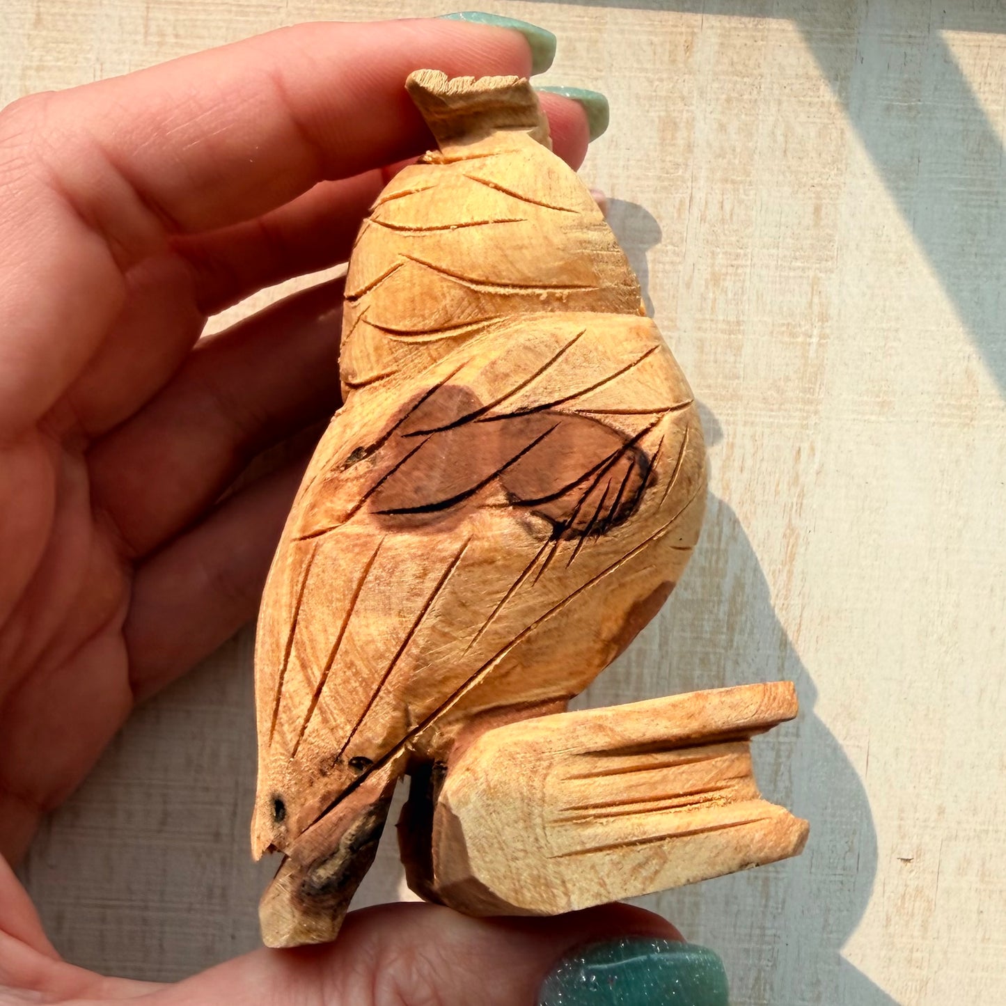 Palo Santo Owl on a Book Carving | Hand-Carved from Peru