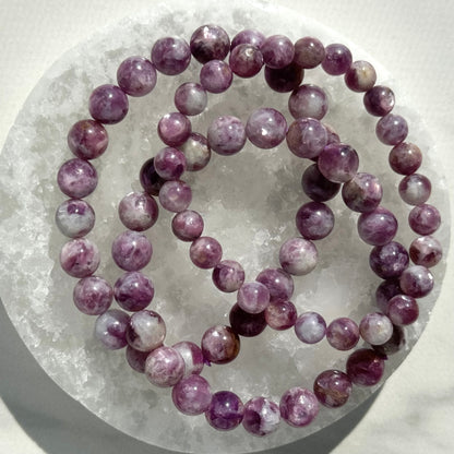One (1) High Quality Lepidolite Bracelet (8mm Bead)