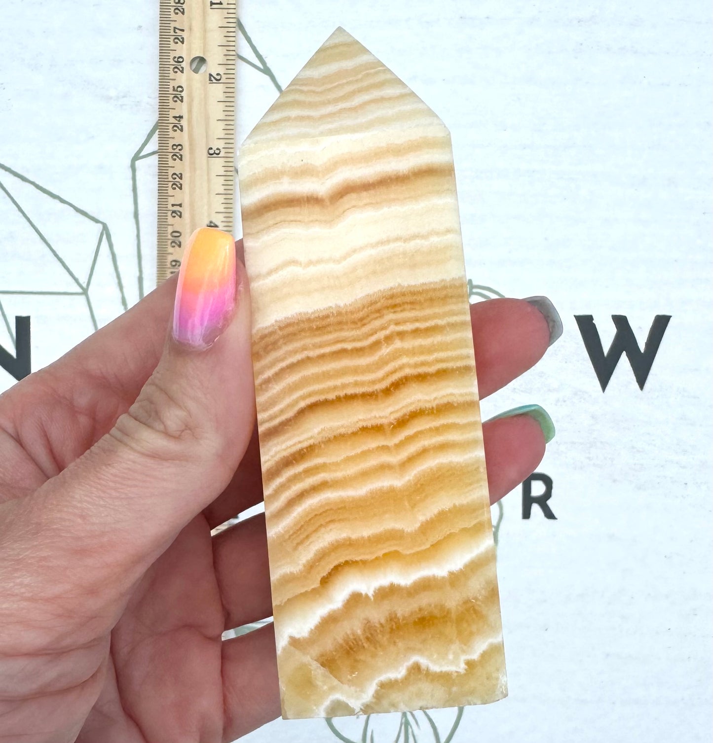Orange Calcite Obelisk from Madagascar