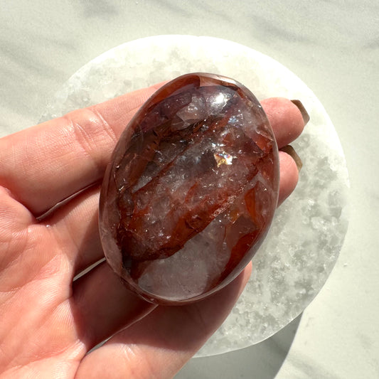 Fire Quartz Palm Stone D