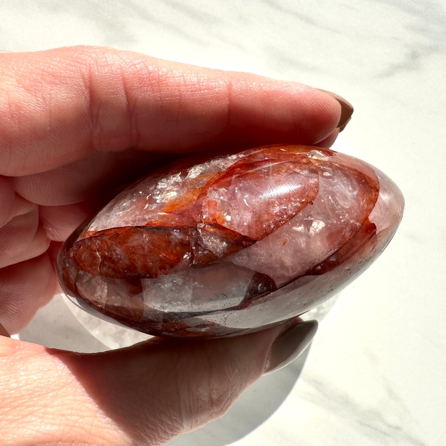 Fire Quartz Palm Stone A